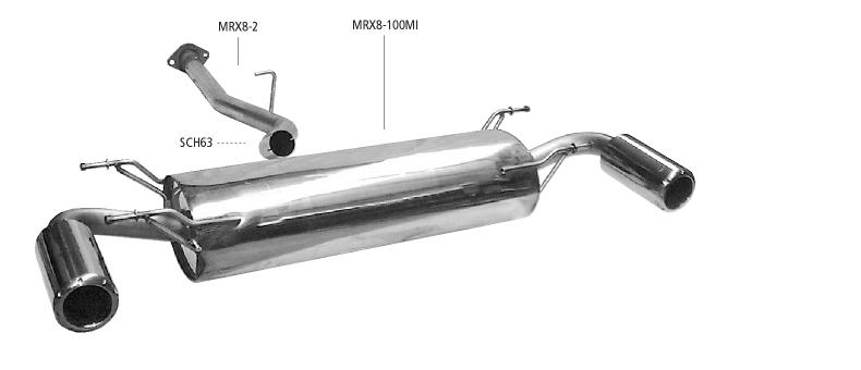 Bastuck Sportauspuff für Mazda RX-8 2x 1x100mm, gerade Audi TT Design