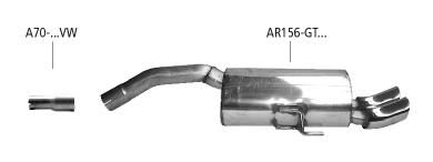 Bastuck Sportauspuff für Alfa Romeo GT Typ 937 (03-) 2x76mm, abgeschrägt