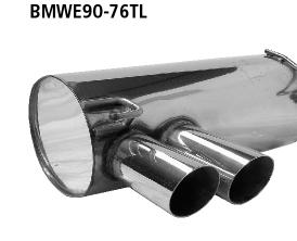 Bastuck Sportauspuff für BMW 320i Typ E92 (Coupé) 2x76mm, 20° schräg geschnitten