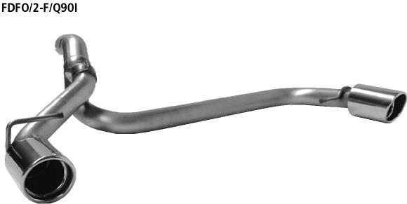 Bastuck Sportauspuff für Ford Focus II Typ DA3 (Schrägheck) für Fahrzeuge ab Baujahr 10/2007 2x 1x90mm, 20° schräg geschnitten