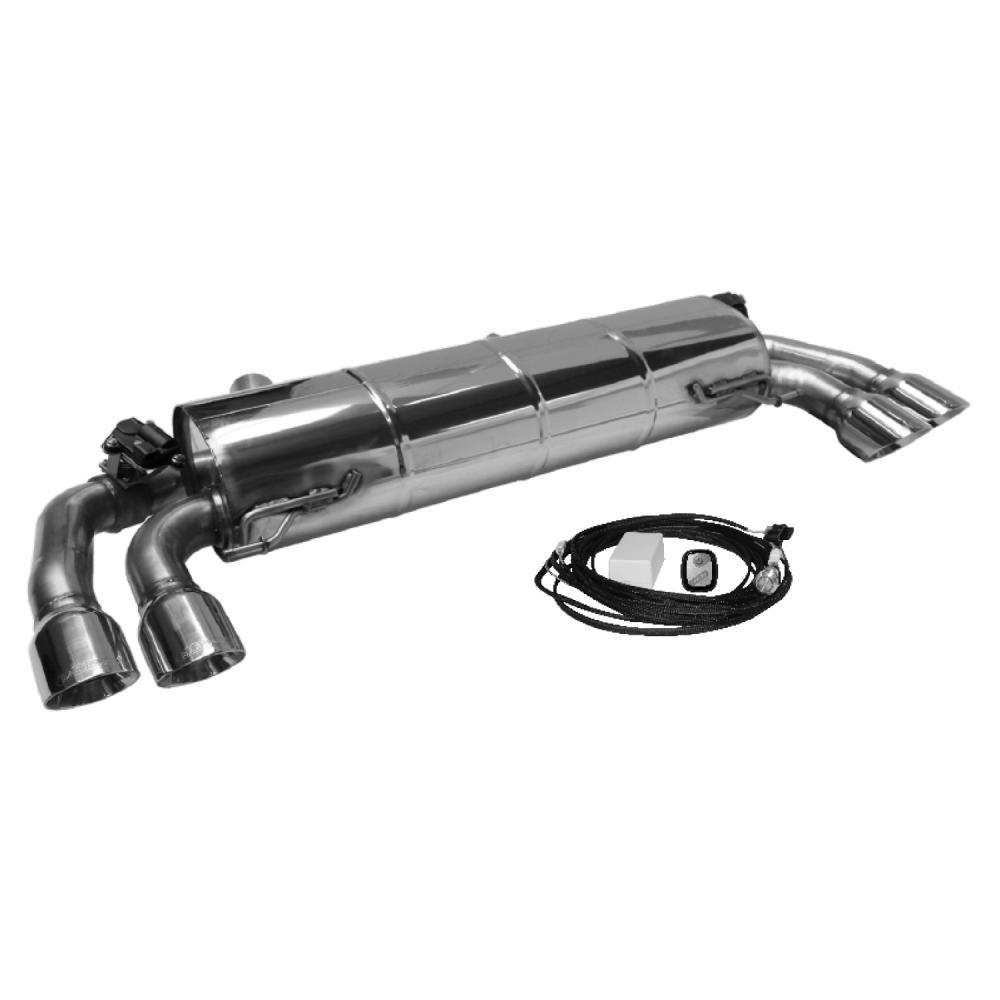 Bastuck Sportauspuff für BMW 330i Typ G21 (Touring) ohne Serienklappensteuerung 2x 2x90mm 30° schräg geschnitten, Race-Look