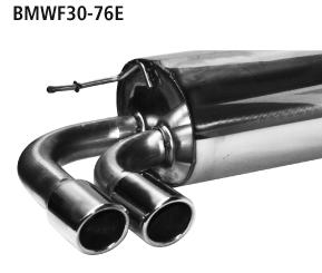 Bastuck Sportauspuff für BMW 316d Typ F30 (Limousine) 2x76mm, mit Lippe 20° schräg geschnitten 