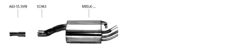 Bastuck Sportauspuff Mercedes SLK R170 2x76mm 