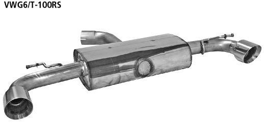 Bastuck Sportauspuff für Volkswagen (VW) Golf 6 2x 1x100mm, 30° schräg geschnitten Race-Look