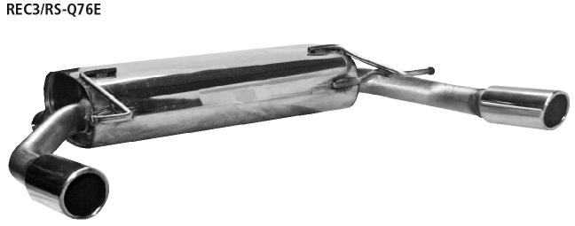 Bastuck Sportauspuff für Renault Clio III Typ R nicht für Facelift Modelle ab Mitte 2009 2x 1x76mm, 20° schräg geschnitten