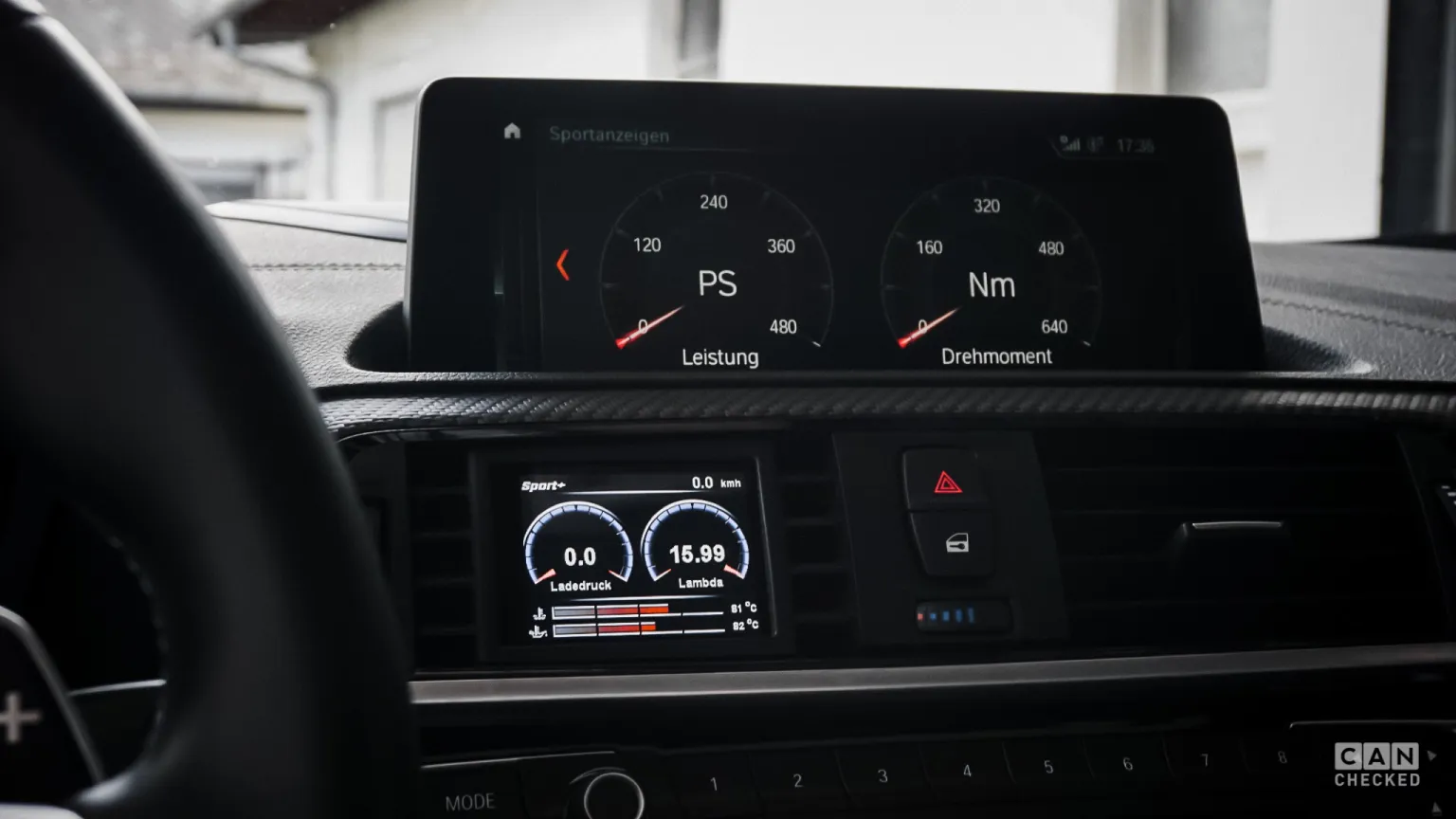 CANchecked Daten-Display BMW F-Serie MFD28 Gen2 Informationen