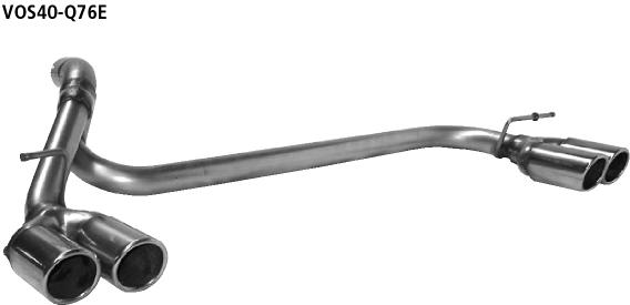 Bastuck Sportauspuff für Volvo V50 Typ M 2x 2x76mm, mit Lippe 20° schräg geschnitten