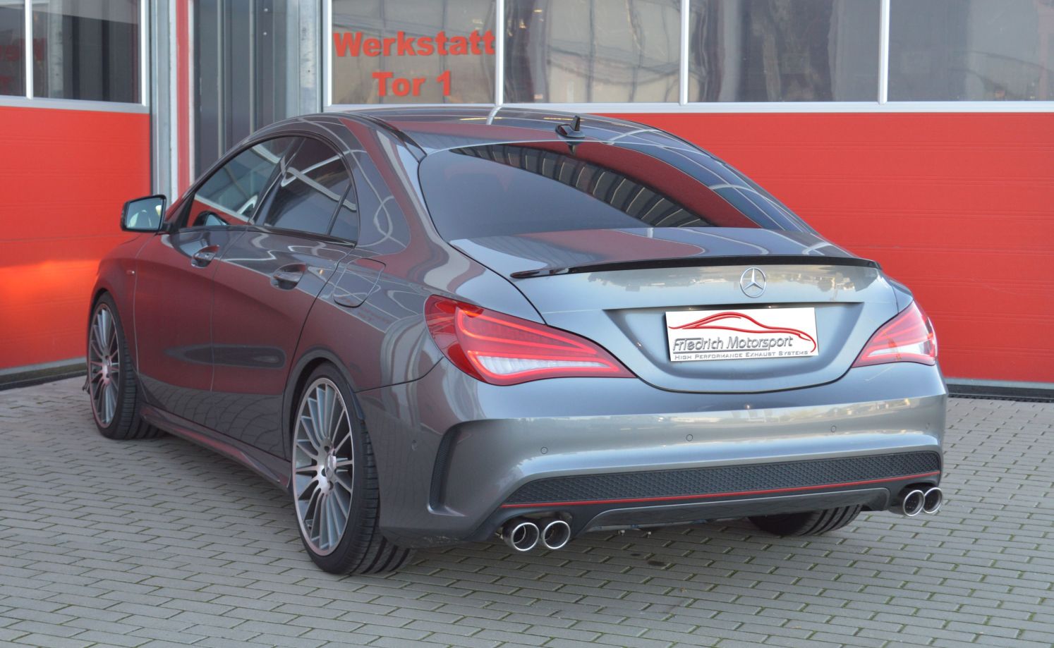Friedrich Motorsport 76mm Duplex-Anlage mit Klappensteuerung Mercedes C/X117 CLA-Klasse 