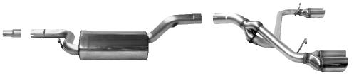 Bastuck Sportauspuff für Volvo S40 II Typ M 2x 2x76mm, mit Lippe 20° schräg geschnitten