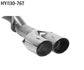 Bastuck Sportauspuff für Hyundai i30 Kombi/SW Typ FD 2x76mm, 20° schräg geschnitten
