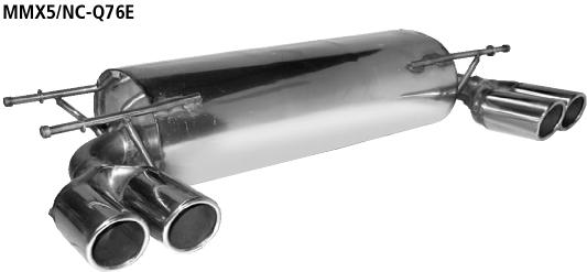 Bastuck Sportauspuff für Mazda MX-5 III (NC) nicht für Facelift Modell  2x 2x76mm, mit Lippe 20° schräg geschnitten