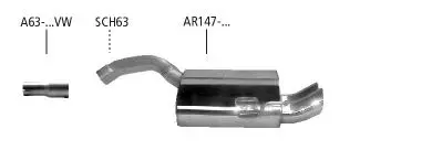 Bastuck Sportauspuff Alfa Romeo 147 2x76mm 
