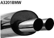 Bastuck Sportauspuff für BMW 320i Typ E36 (Cabrio) 2x76mm, gerade