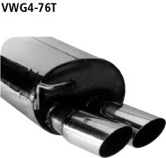 Bastuck Sportauspuff für Seat Leon Typ 1M für Fahrzeuge ohne originalen Heckschürzenausschnitt 2x76mm, 20° schräg geschnitten