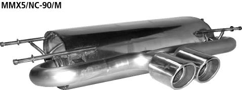 Bastuck Sportauspuff für Mazda MX-5 III (NC) 2x90mm, mit Lippe 20° schräg geschnitten Ausgang mittig