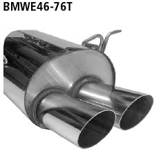 Bastuck Sportauspuff für BMW 318ci Typ E46 (Cabrio) 2x76mm, 20° schräg geschnitten