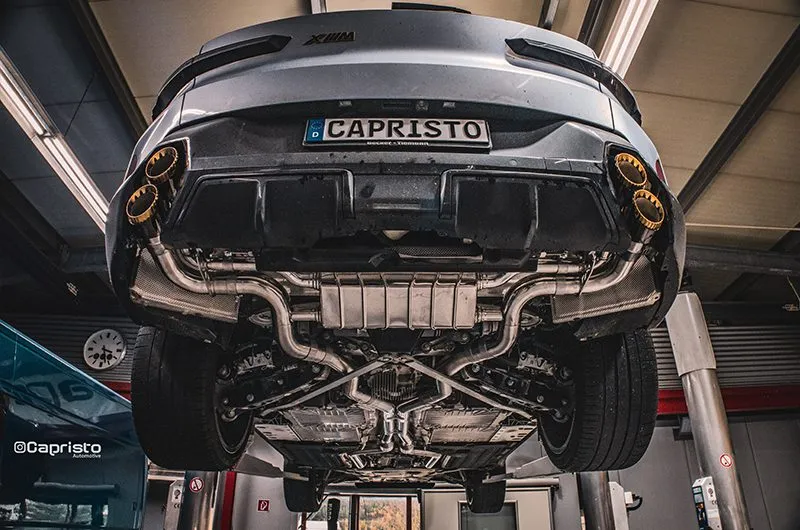 Capristo Endschalldämpfer mit ECE für BMW XM G09 mit schwarzen Alu-Endrohren