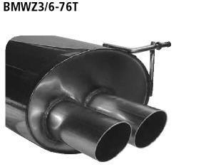 Bastuck Sportauspuff für BMW Z3 Roadster Typ E36/7(S) 2x76mm, 20° schräg geschnitten