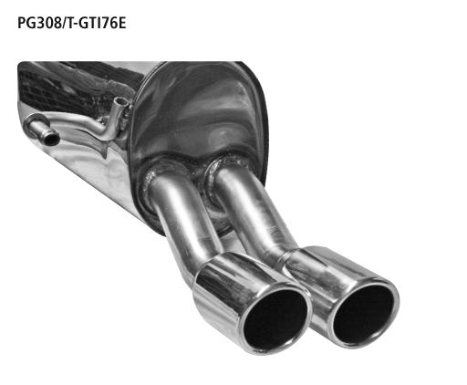 Bastuck Sportauspuff für Peugeot 308 2x76mm, mit Lippe 20° schräg geschnitten 