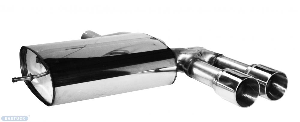 Bastuck Sportauspuff für Mini F56 Typ FML2 (3-Türer Limousine) inkl. Heckschürzeneinsatz 2x85mm, Ausgang mittig