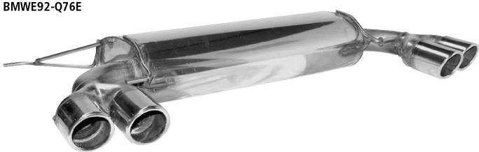 Bastuck Sportauspuff für BMW 335d Typ E92 (Coupé) 2x 2x76mm, mit Lippe 20° schräg geschnitten