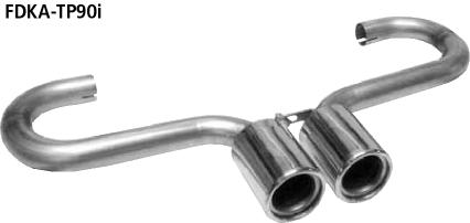 Bastuck Sportauspuff für Ford Fiesta IV Typ JAS/JBS mit Querschalldämpfer 2x90mm, gerade Ausgang mittig