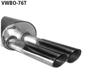 Bastuck Sportauspuff für Seat Toledo Typ 1M 2x76mm, abgeschrägt