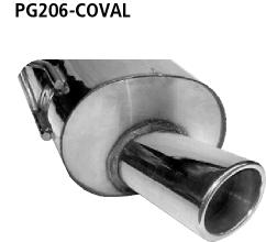 Bastuck Sportauspuff für Peugeot 206 CC für Fahrzeuge mit länglichem Heckschürzenausschnitt 110x70mm, oval
