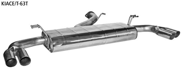 Bastuck Sportauspuff für Kia Pro Cee d Typ JD 2x 2x63mm, 20° schräg geschnitten