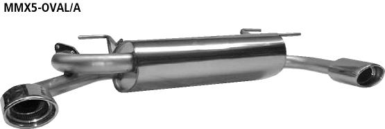 Bastuck Sportauspuff für Mazda MX-5 II (NB) 2x 1x120x80mm, oval