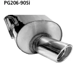 Bastuck Sportauspuff für Peugeot 206 für Fahrzeuge mit rundem Heckschürzenausschnitt 1x90mm, gerade