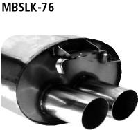 Bastuck Sportauspuff für Mercedes SLK Typ R170 2x76mm, gerade