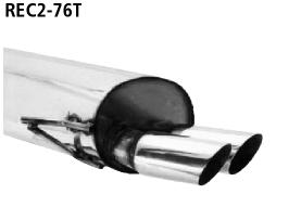 Bastuck Sportauspuff für Renault Clio II Typ B 2x76mm, abgeschrägt