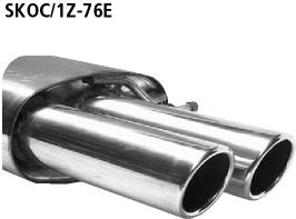 Bastuck Sportauspuff für Skoda Octavia II Kombi Typ 1Z5 2x76mm, eingerollt 20° schräg geschnitten