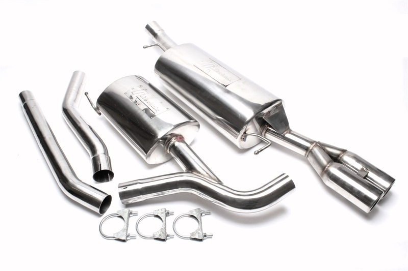 TA Technix Edelstahlanlage 2x76mm rund/gebördelt passend für Audi A6 1.8T/1.9TDI/2.0, Limousine, -​Avant, Typ 4B