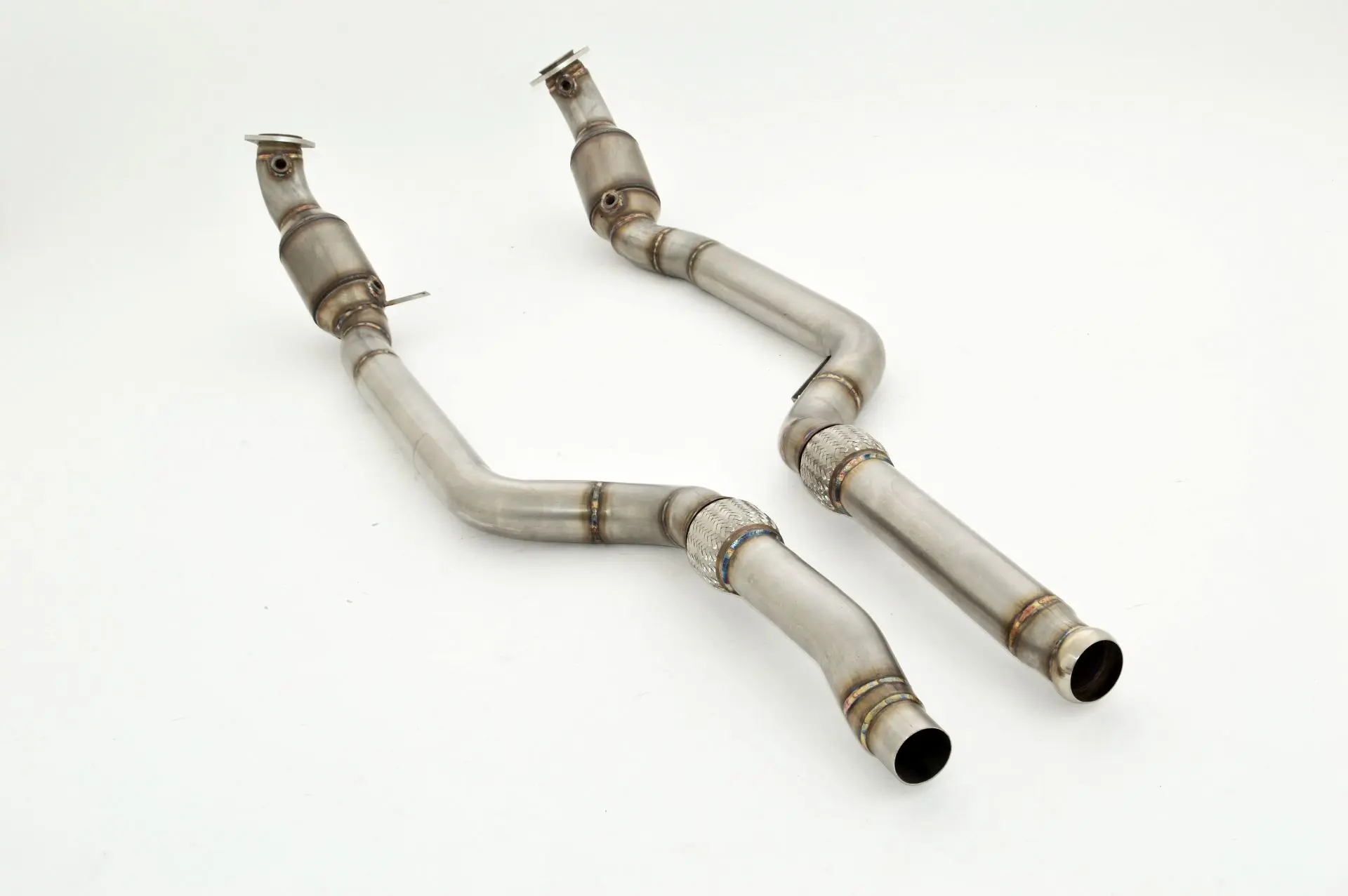 Friedrich Motorsport  2x 76mm Downpipe-Unterteil mit 200 Zellen Sport-Kat.