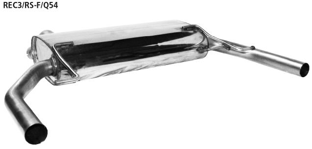 Bastuck Sportauspuff für Renault Clio III Typ R inklusive Faceliftmodelle ab Mitte 2009 2x 1x54mm, gerade (für die Serienheckschürze)