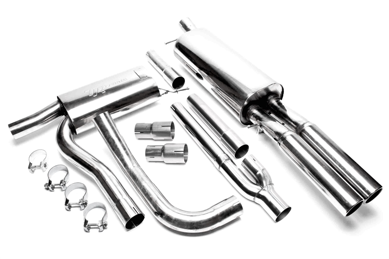 TA Technix Edelstahlanlage 2x76mm rund/gebördelt passend für Audi A4 Limousine, -​Avant, Typ B5