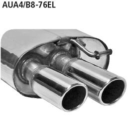 Bastuck Sportauspuff für Audi A5 Typ B8 (Cabriolet) 2x76mm, mit Lippe 20° schräg geschnitten 