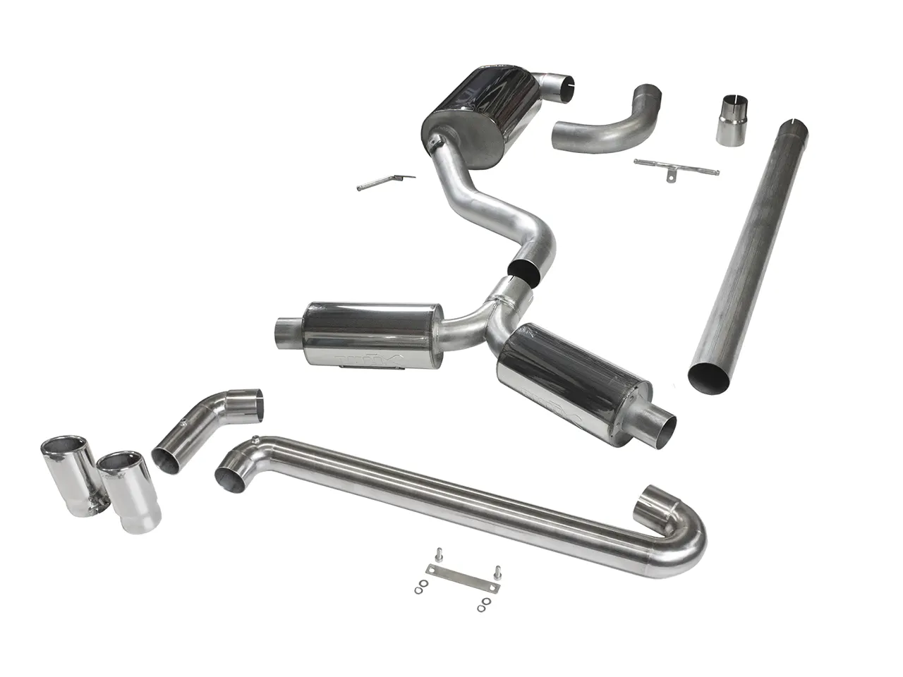 Bull-X Abgasanlage 3" Y-Style "VAG02" 1K Plattform 1.4/1.8-2.0 T(F)SI FWD (z.B. Golf 6, A3 8P) Links Bull-X ECE Abgasanlage 3" Y-Style für 1K Plattform kaufen