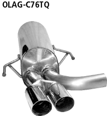 Bastuck Sportauspuff für Opel Astra G Cabrio 2x 2x76mm, abgeschrägt