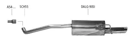 Bastuck Sportauspuff Dacia Logan 1x90mm gerade 