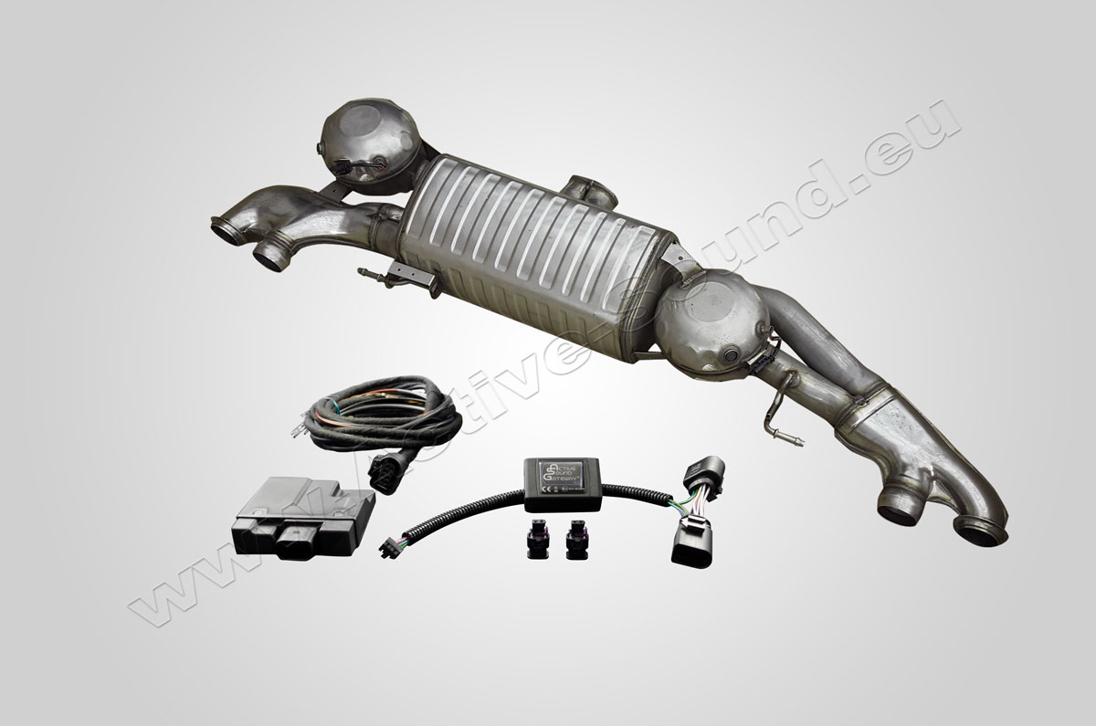 CETE Komplett-Set Active Sound inkl. Audi SQ7 Endschalldämpfer und APP-Steuerung - Audi Q7 4M