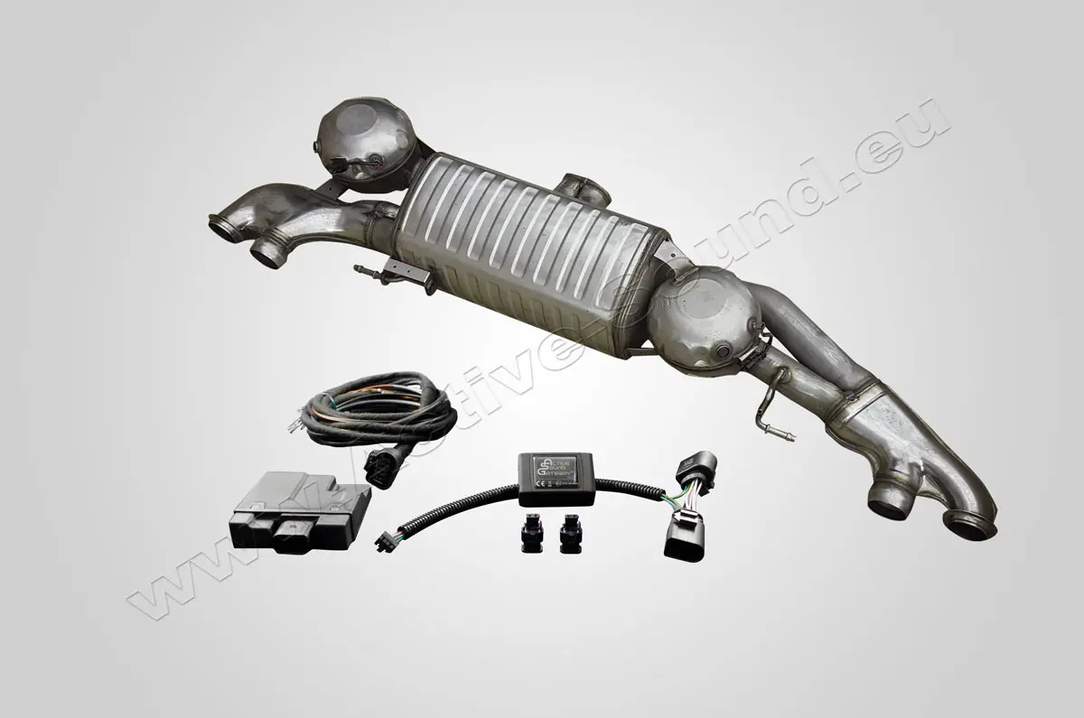 CETE Komplett-Set Active Sound inkl. Audi SQ7 Endschalldämpfer und APP-Steuerung - Audi Q7 4M