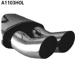 Bastuck Sportauspuff für Opel Kadett E CC/Fließheck 2x76mm, DTM-Style