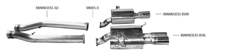 Bastuck Sportauspuff für BMW M3 Typ E93 (Cabrio) 2x 2x85mm, gerade Race-Look