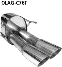 Bastuck Sportauspuff für Opel Astra G Cabrio 2x76mm, abgeschrägt