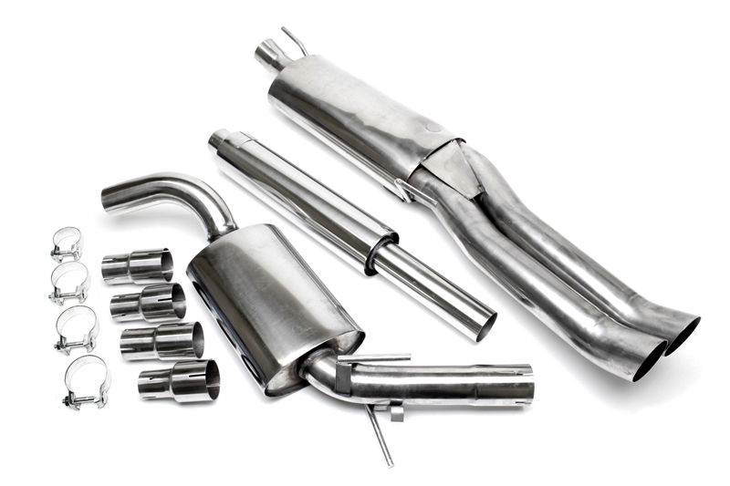 TA Technix Edelstahlanlage 2x76mm DTM passend für VW Golf III Variant, Vento