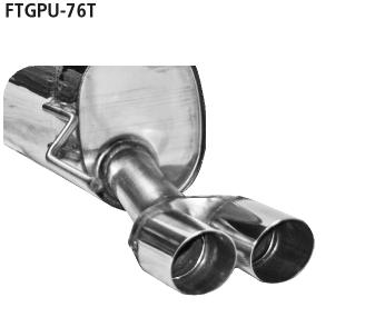 Bastuck Sportauspuff für Fiat Grande Punto Typ 199 2x76mm, 20° schräg geschnitten
