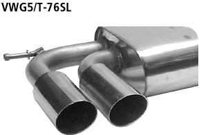 Bastuck Sportauspuff für Seat Leon Typ 1P 2x76mm, 20° schräg geschnitten